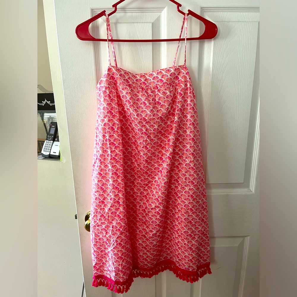 Vineyard Vines Lined Cotton Pink and White Sundress. Size Medium